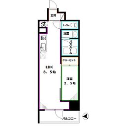 ハーモニーレジデンス東京武蔵関WESTSIDE 1LDKの間取図画像