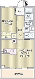 ホワイトガーデン久我山 1LDKの間取図画像