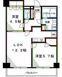 レジディア杉並方南町 2LDKの間取図画像