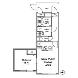 杉並区本天沼2丁目マンション 1LDKの間取図画像