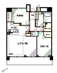ザ・パークハウス武蔵野中町 2LDKの間取図画像