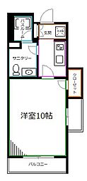 プラムガーデン関根 1Kの間取図画像