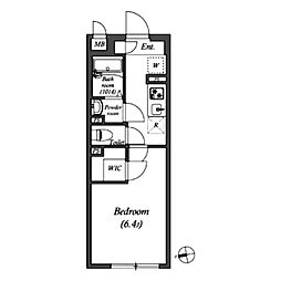 杉並区本天沼2丁目マンション 1Kの間取図画像
