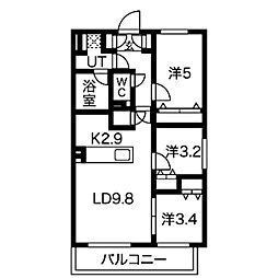 テラス上石神井ウエスト 3LDKの間取図画像