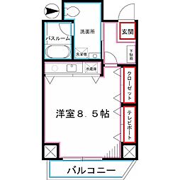 Apt-6321 ワンルームの間取図画像