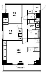 URBANPARKタカイド 2LDKの間取図画像