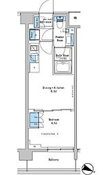 ルフォンプログレ中野富士見町ザ・レジデンス 1DKの間取図画像