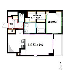 ekao 1LDKの間取図画像