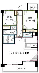 プレミアコンフォート高井戸 2LDKの間取図画像