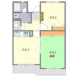 東京メトロ丸ノ内線 方南町駅 徒歩10分の賃貸マンション 2階2DKの間取り