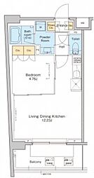 プラウドフラット中野 1LDKの間取図画像