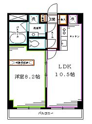 ソレイユほその 1LDKの間取図画像