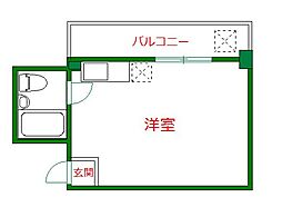 パレスアンダンテ ワンルームの間取図画像