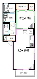 ラルーチェ下井草 1LDKの間取図画像