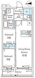 テラス杉並方南町 2LDKの間取図画像