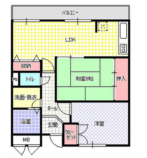 ＩＮＩゴールド＆アベニュー ｜大阪府寝屋川市萱島桜園町(賃貸マンション2LDK・3階・57.03㎡)の写真 その2