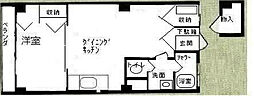香里カーサヒル 1LDKの間取図画像