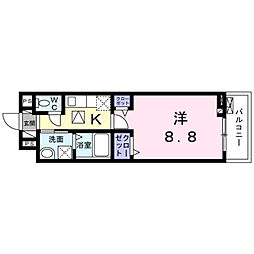 シャトーエレガント 1Kの間取図画像