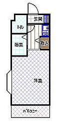 ブルグリンコート香里園 1Kの間取図画像