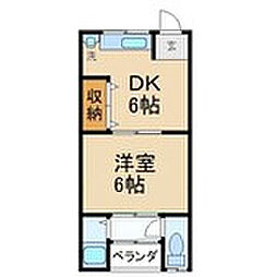(株)岡野マンション 2DKの間取図画像