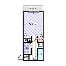 シャンブル2 ワンルームの間取図画像