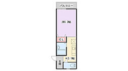 サンライズ柴田パート2 1Kの間取図画像