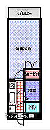 シャンテ三船2 1Kの間取図画像