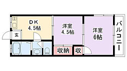 三和ハイツ金田 2DKの間取図画像