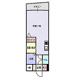 ジャルダン学研住道 1Kの間取図画像