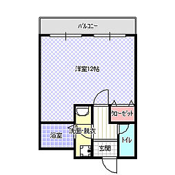 ピュアリティ90 ワンルームの間取図画像