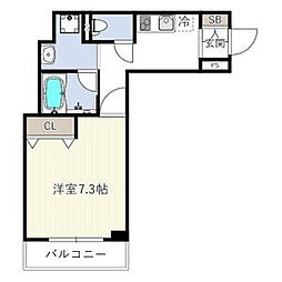 INOVE寝屋川大利町 1Kの間取図画像