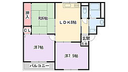 MクレールA 3LDKの間取図画像