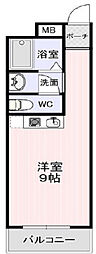 新栄プロパティ住道 ワンルームの間取図画像
