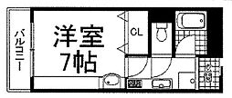 金・吉・近ケイキュービック 1Kの間取図画像