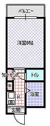 グレースコートイヌイ 1Kの間取図画像