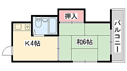 ブリリアント石津南町 1Kの間取図画像