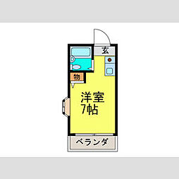 メゾン・ド・シャン大野 ワンルームの間取図画像