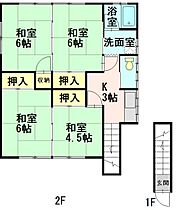 川村住宅 2F ｜ 青森県弘前市大字野田1丁目（賃貸アパート4K・2階・56.19㎡） その2