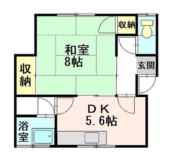 清明荘 08｜青森県弘前市大字野田2丁目(賃貸アパート1DK・2階・34.04㎡)の写真 その2