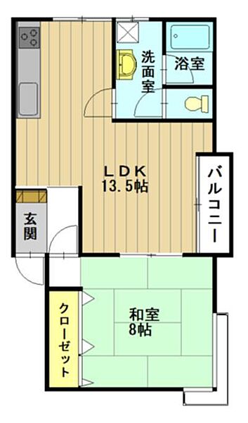 クライスデール天王台B 205｜青森県弘前市大字千年4丁目(賃貸アパート1LDK・2階・48.44㎡)の写真 その2