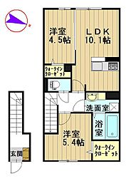 カトレア 2LDKの間取図画像