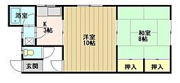 コーポ松宮 2Kの間取図画像
