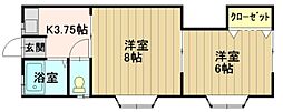 パシフィックSATOU 2Kの間取図画像