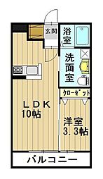 BizSTAY弘前 1LDKの間取図画像
