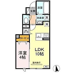 ブリーズD 1LDKの間取図画像