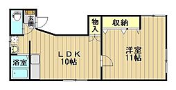 メゾン代官 1LDKの間取図画像