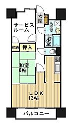 ダイアパレス弘前公園 1SLDKの間取図画像