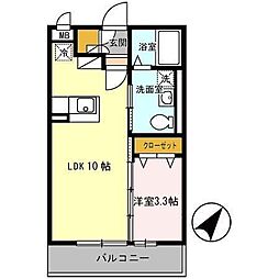 BizSTAY弘前 1LDKの間取図画像