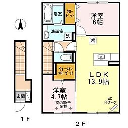 セリシール 2LDKの間取図画像