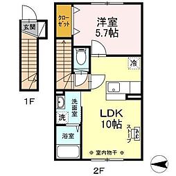 コンフォート 1LDKの間取図画像